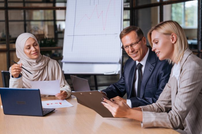 multiethnic business team meeting in the office